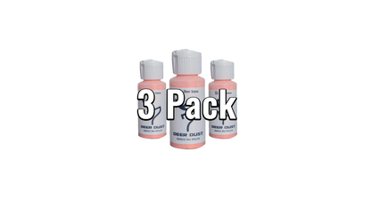 Three bottles of Deer Dust mock scrape attractant with '3 Pack' text on a white background